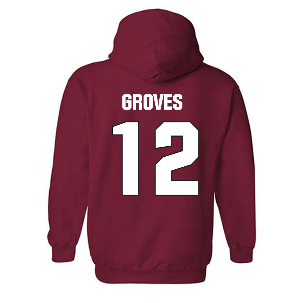 NC State - NCAA Football : Elijah Groves - Sports Shersey Hooded Sweatshirt-1