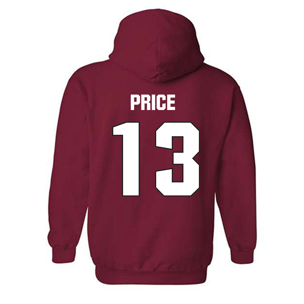 NC State - NCAA Football : Travali Price - Sports Shersey Hooded Sweatshirt-1