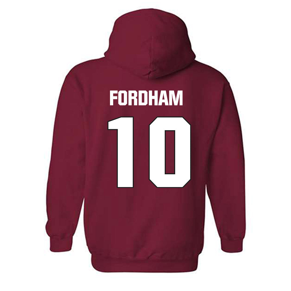 NC State - NCAA Football : Caden Fordham - Sports Shersey Hooded Sweatshirt-1