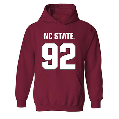 NC State - NCAA Football : Chase Bond - Sports Shersey Hooded Sweatshirt-0