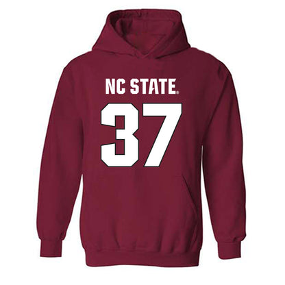 NC State - NCAA Football : Addison Carlson - Sports Shersey Hooded Sweatshirt-0
