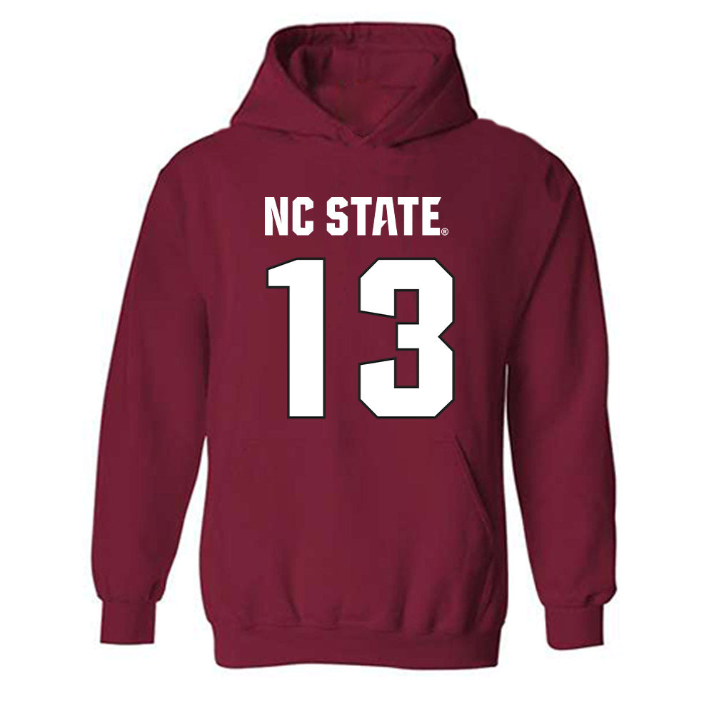 NC State - NCAA Football : Travali Price - Sports Shersey Hooded Sweatshirt-0