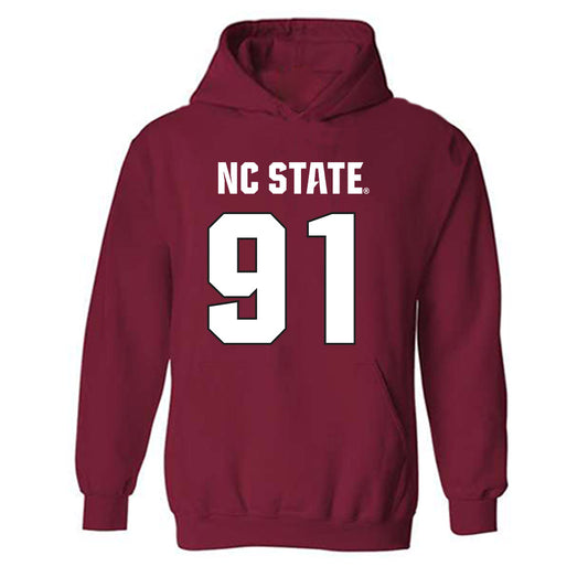 NC State - NCAA Football : Nick Konieczynski - Sports Shersey Hooded Sweatshirt-0