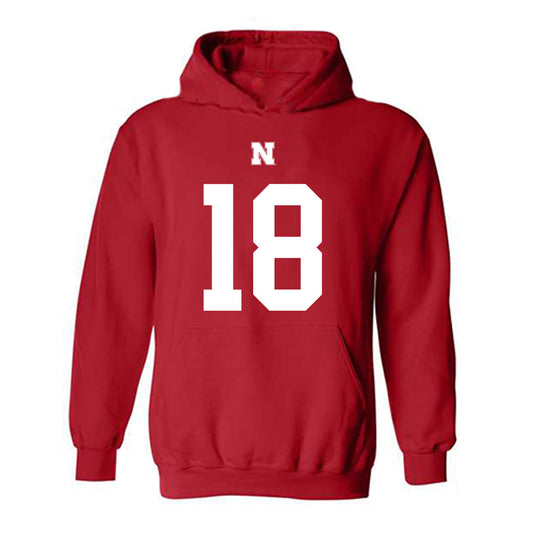Nebraska - NCAA Football : Larry Tarver Jr - Fashion Shersey Hooded Sweatshirt-0