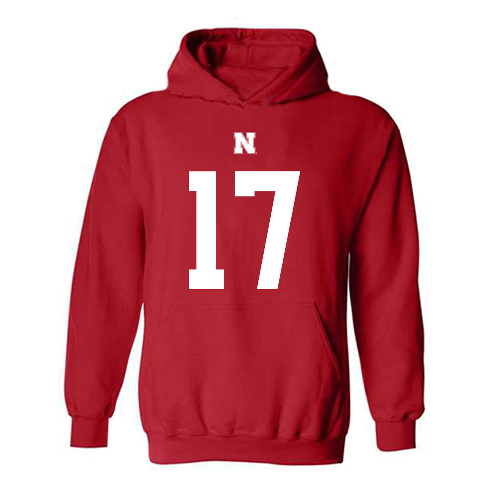 Nebraska - NCAA Football : Luke Longval - Hooded Sweatshirt