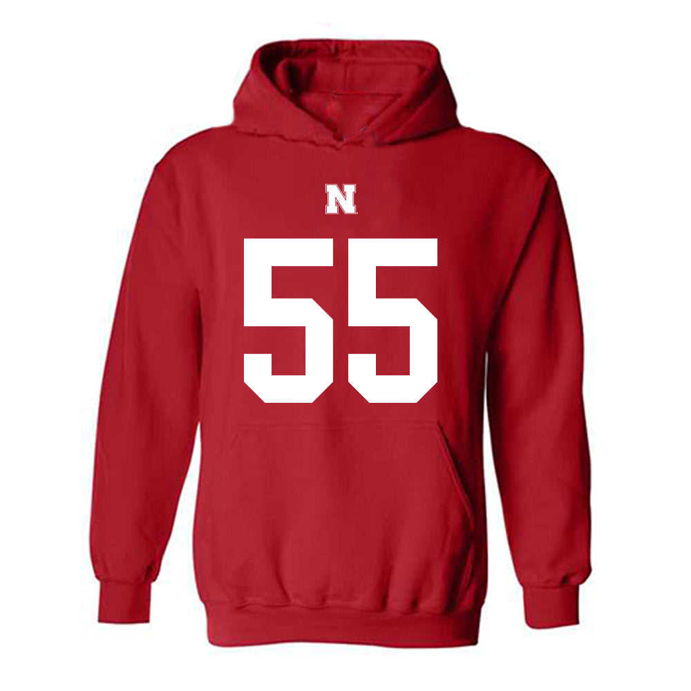 Nebraska - NCAA Football : Ethan Duda - Fashion Shersey Hooded Sweatshirt-0