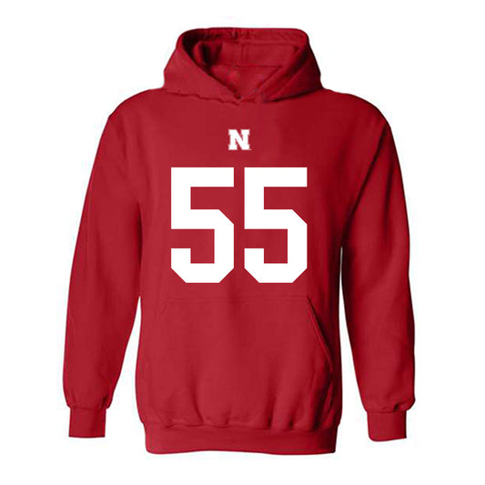 Nebraska - NCAA Football : Ethan Duda - Fashion Shersey Hooded Sweatshirt-0