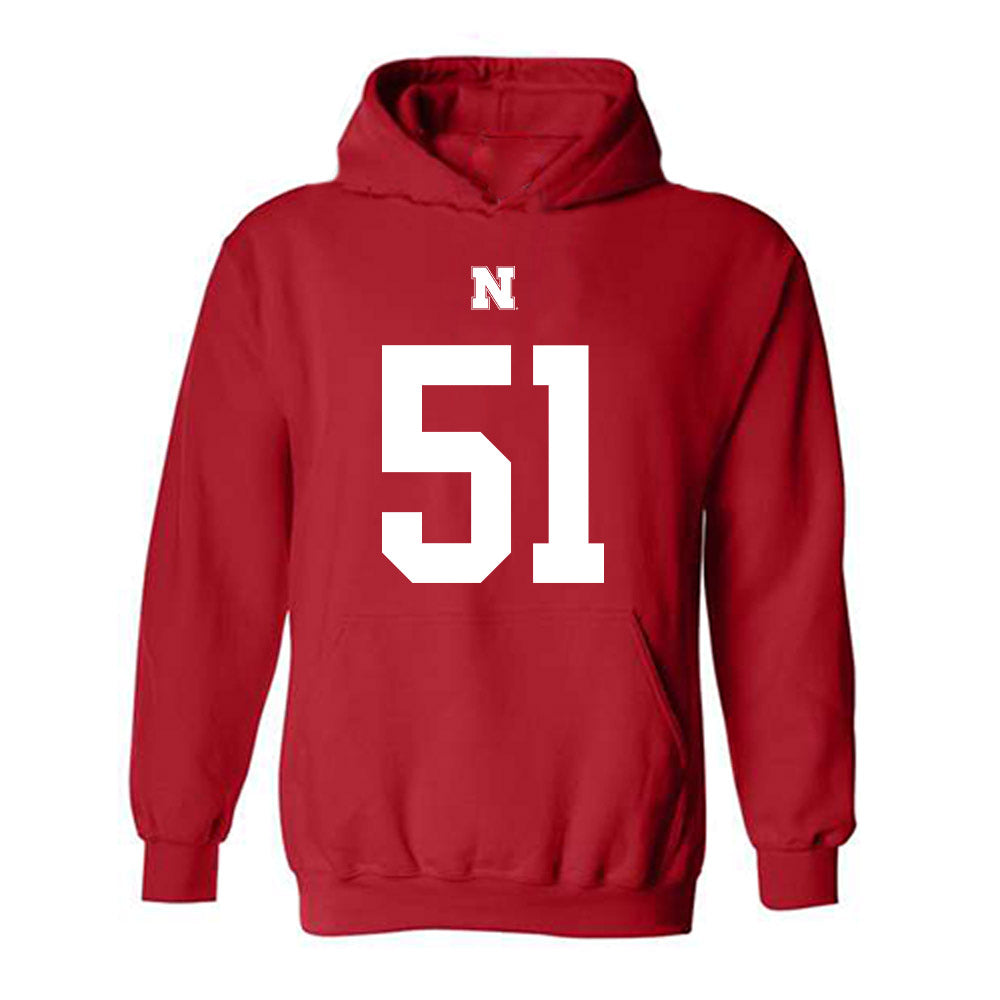 Nebraska - NCAA Football : Justin Evans - Fashion Shersey Hooded Sweatshirt-0
