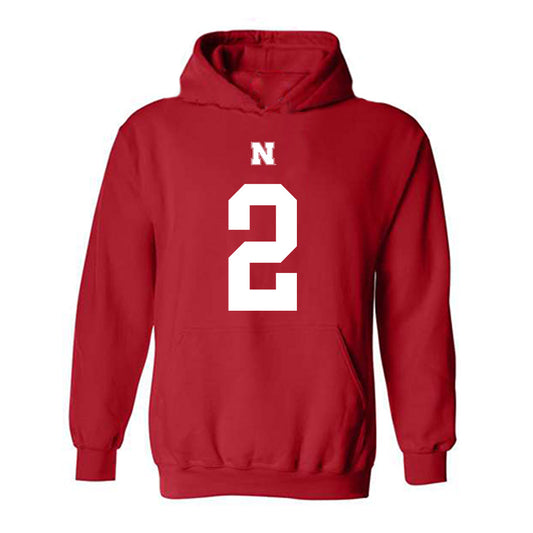 Nebraska - NCAA Football : Jacory Barney Jr - Fashion Shersey Hooded Sweatshirt-0