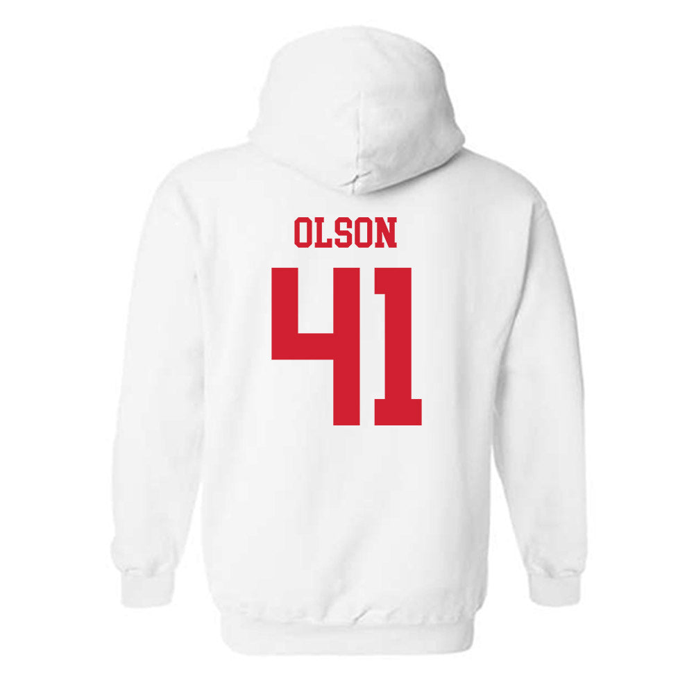 Nebraska - NCAA Baseball : Chase Olson - Sports Shersey Hooded Sweatshirt-1