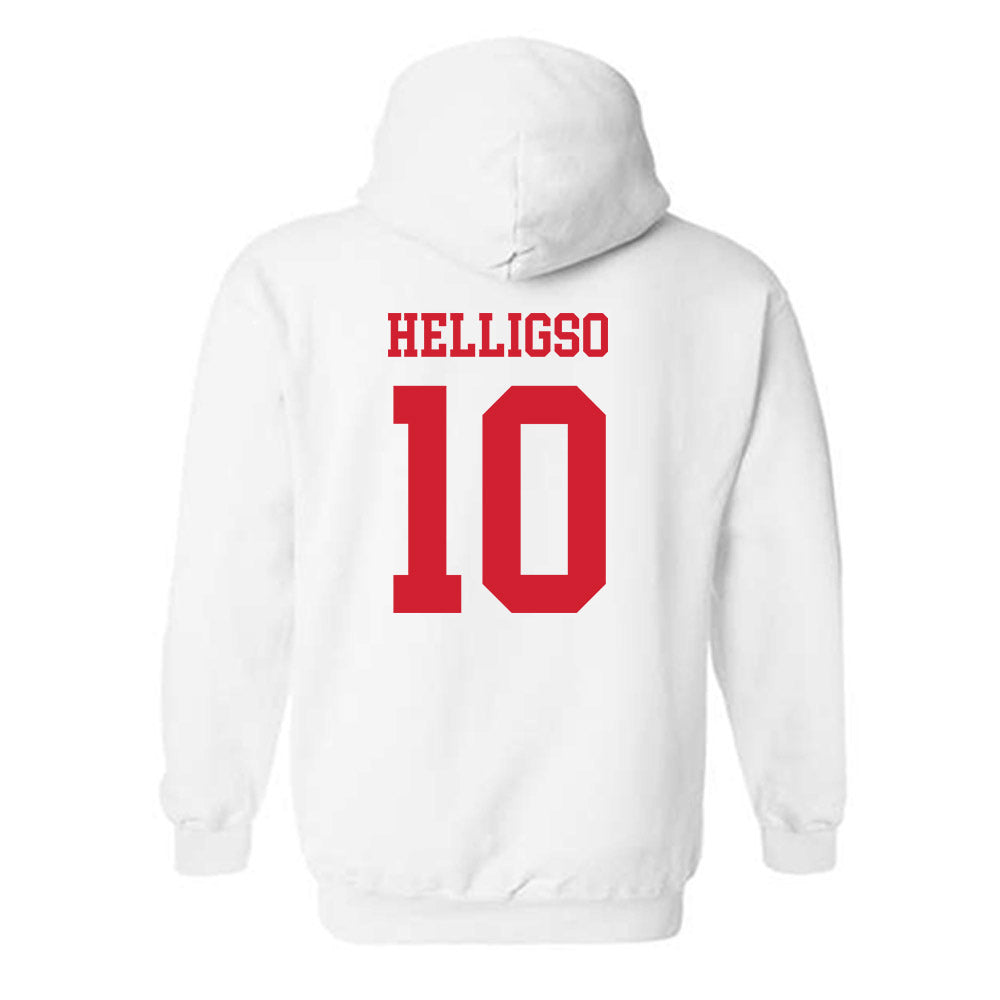 Nebraska - NCAA Baseball : Hogan Helligso - Sports Shersey Hooded Sweatshirt-1