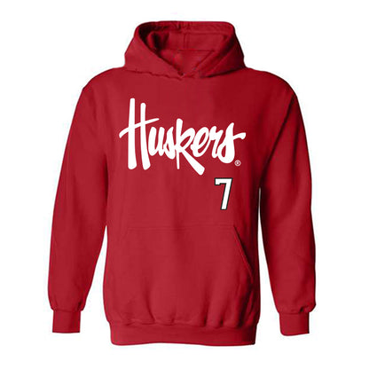 Nebraska - NCAA Softball : Ava Kuszak - Sports Shersey Hooded Sweatshirt-0