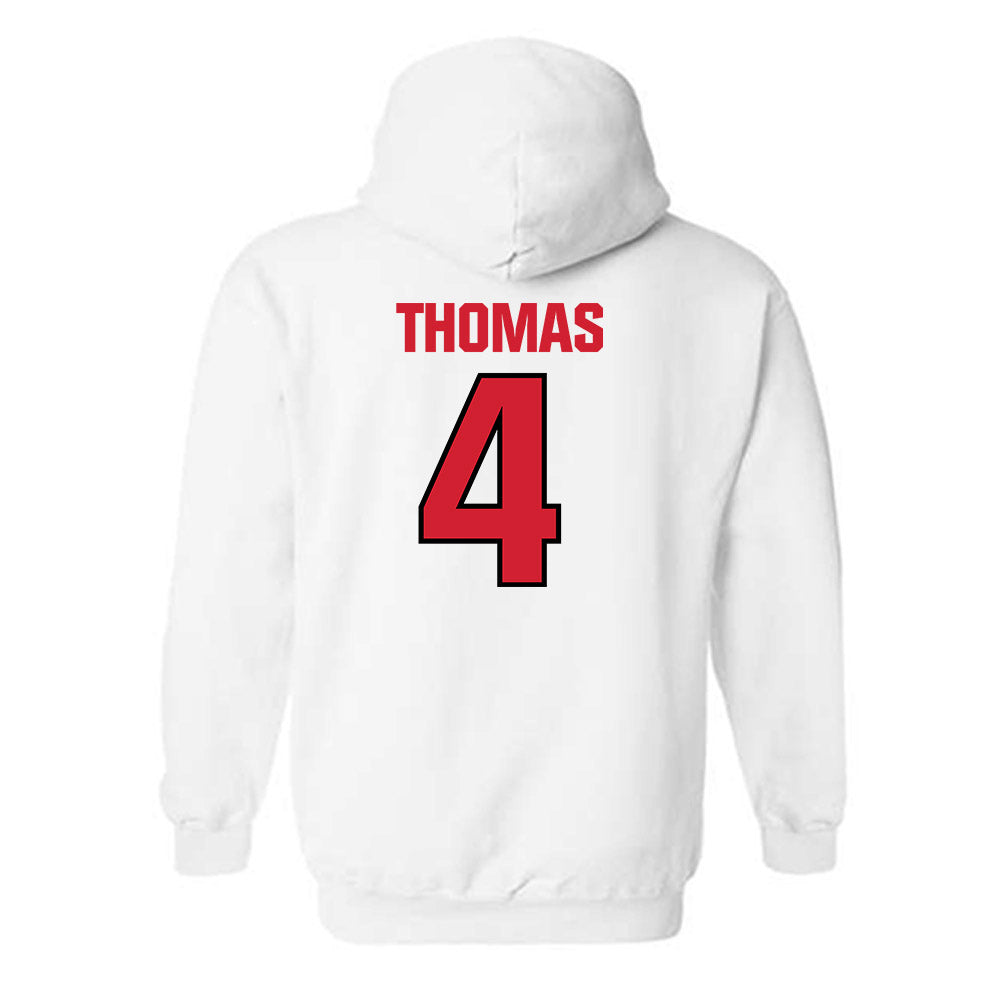 NC State - NCAA Football : Tra Thomas - Classic Shersey Hooded Sweatshirt-1