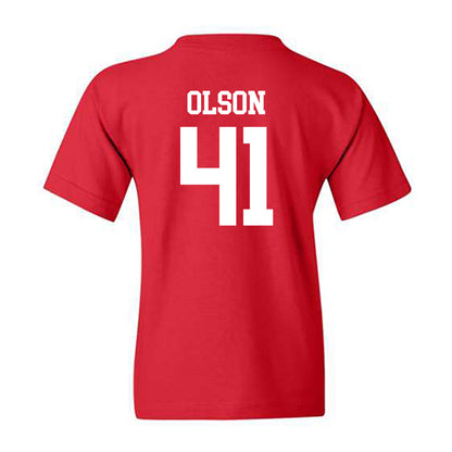 Nebraska - NCAA Baseball : Chase Olson - Sports Shersey Youth T-Shirt-1