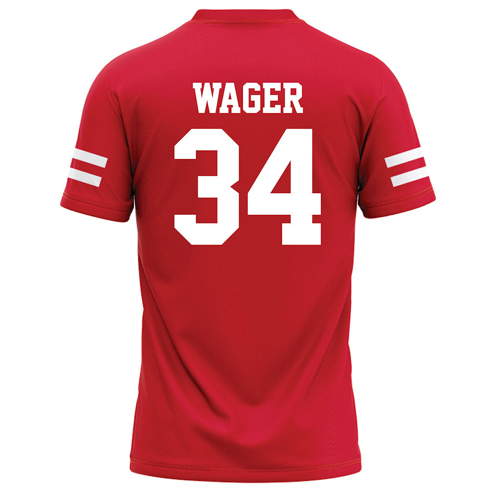 Nebraska - NCAA Football : Gage Wager - Red Football Jersey