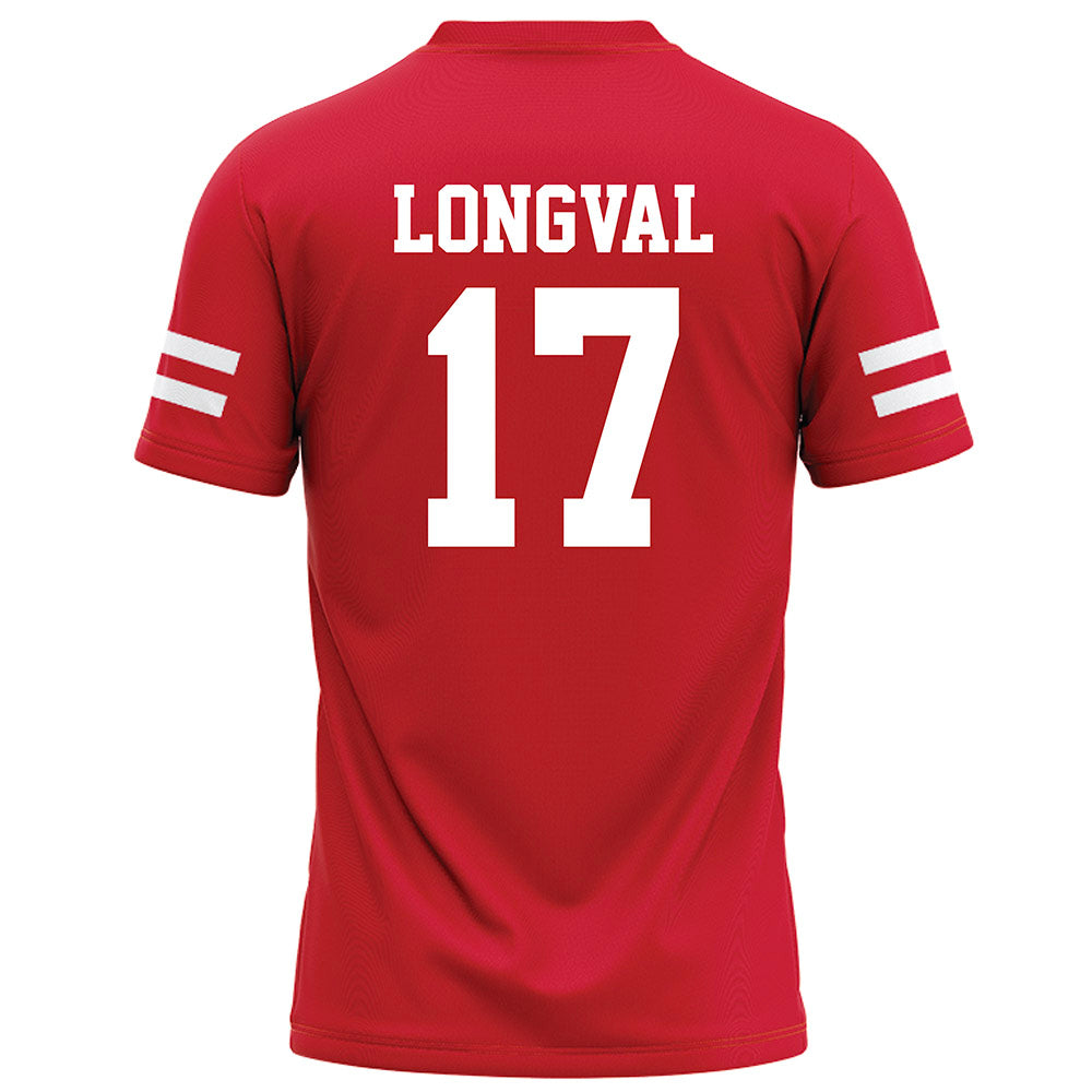 Nebraska - NCAA Football : Luke Longval - Red Football Jersey