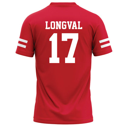 Nebraska - NCAA Football : Luke Longval - Red Football Jersey