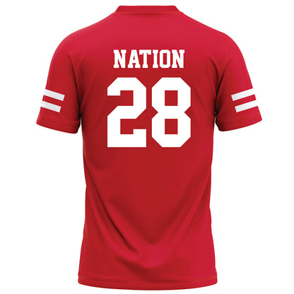 Nebraska - NCAA Football : Ethan Nation - Red Football Jersey