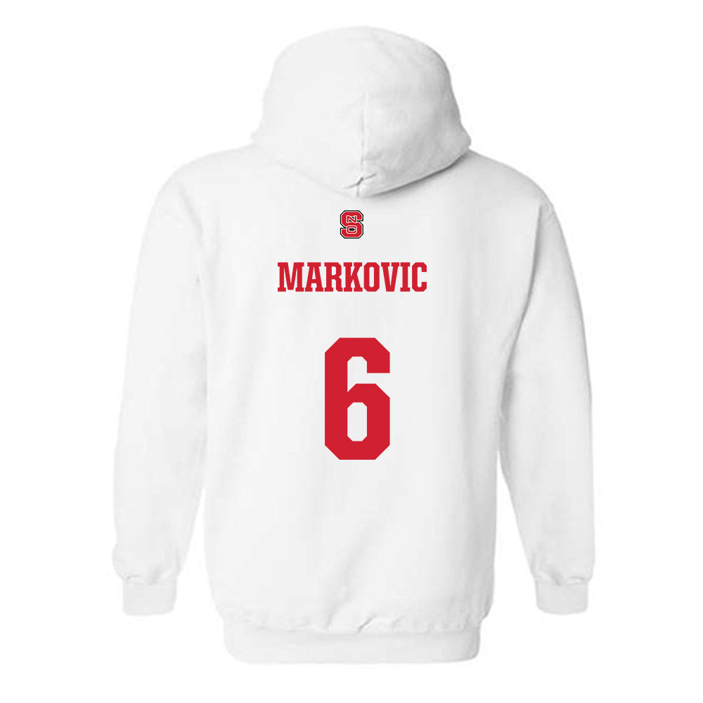 NC State - NCAA Men's Soccer : Nikola Markovic - Generic Shersey Hooded Sweatshirt-1