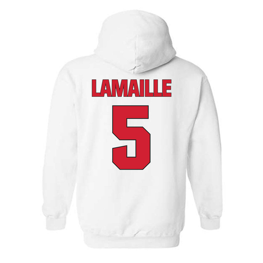 NC State - NCAA Men's Soccer : Thomas Lamaille - Classic Shersey Hooded Sweatshirt-1