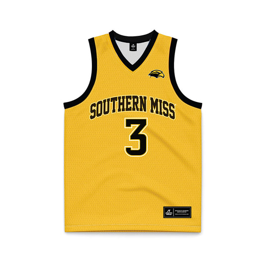 Southern Miss - NCAA Men's Basketball : Chiante Tramble - Gold Basketball Jersey-0
