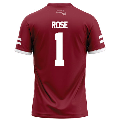 UMass - NCAA Football : Brandon Rose - Maroon Football Jersey-1