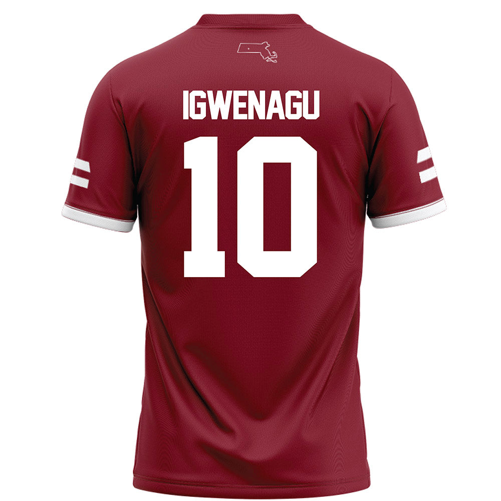 UMass - NCAA Football : Zukudo Igwenagu - Maroon Football Jersey