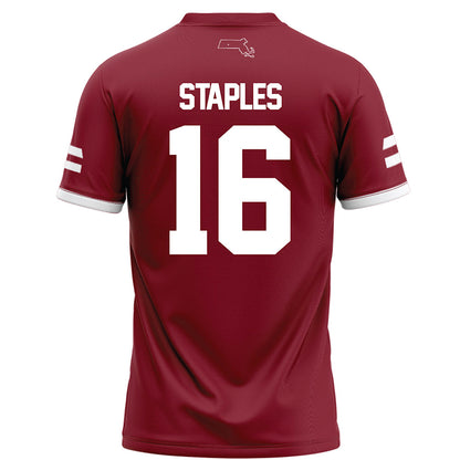 UMass - NCAA Football : Noah Staples - Maroon Football Jersey