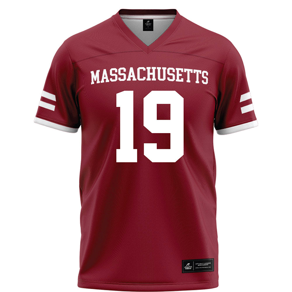 UMass - NCAA Football : Zach Lawrence - Maroon Football Jersey-0