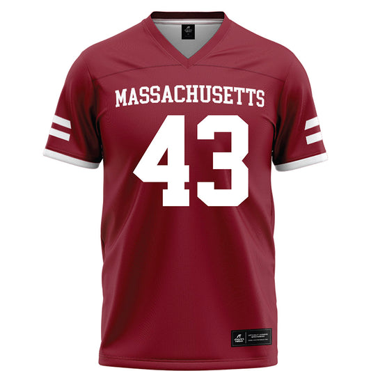 UMass - NCAA Football : Edward Phillipson - Maroon Football Jersey-0