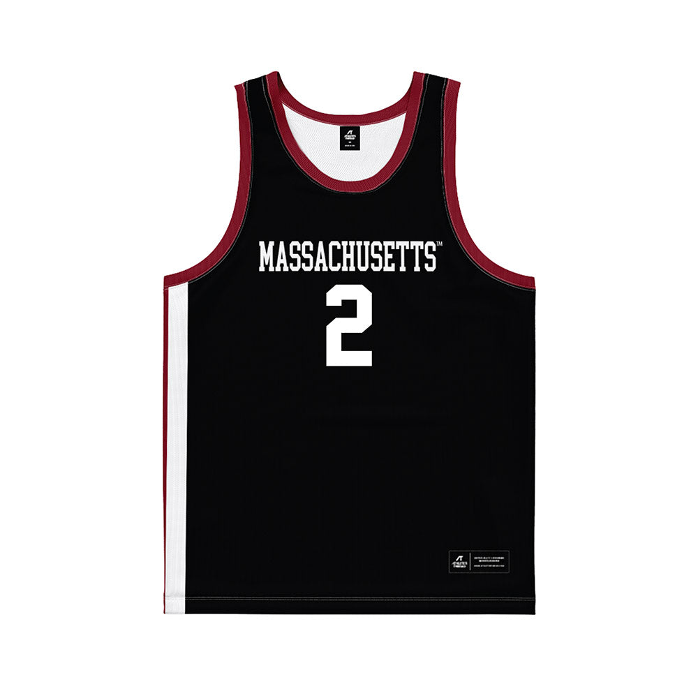 UMass - NCAA Men's Basketball : Nathan Guerengomba - Black Basketball Jersey