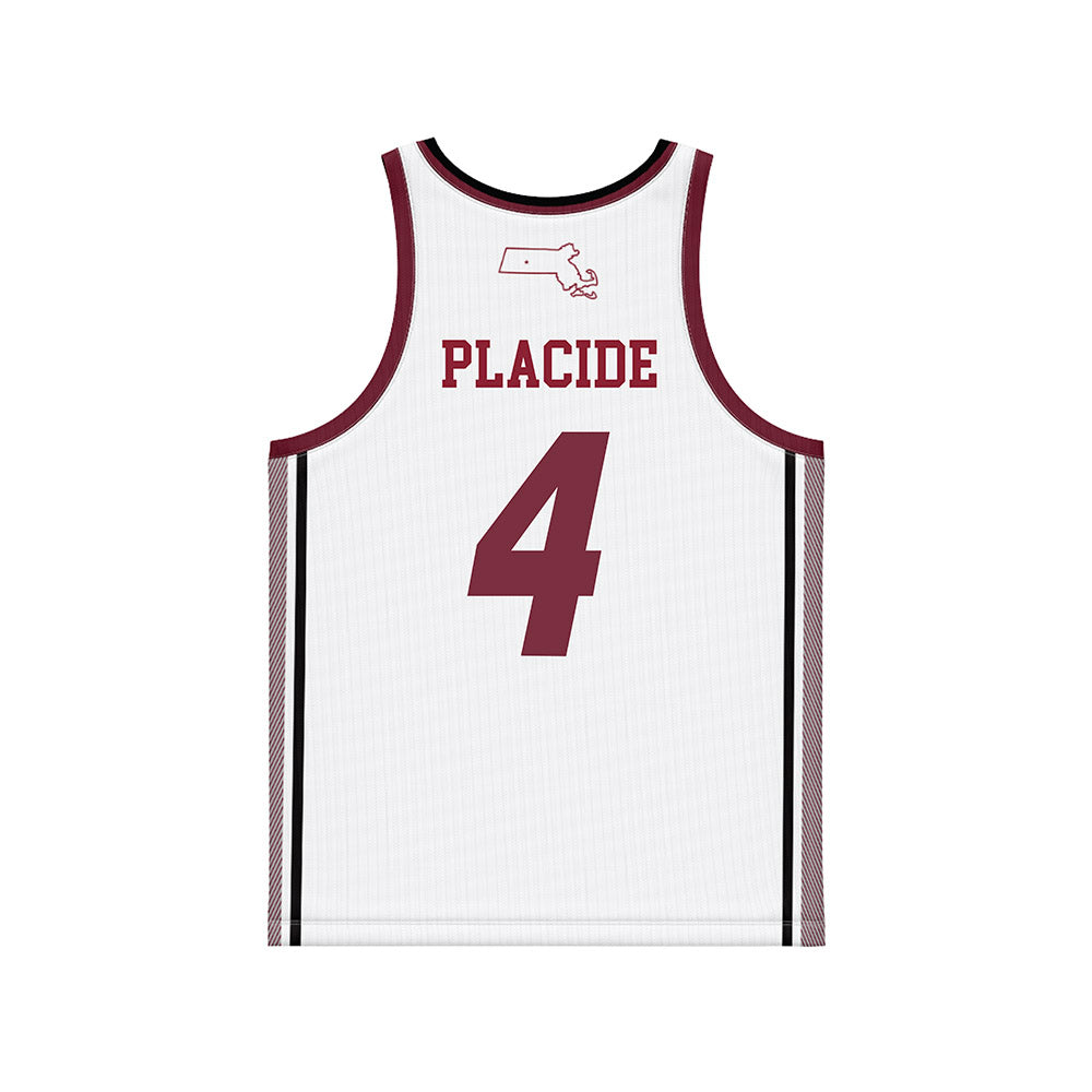 UMass - NCAA Men's Basketball : Isaiah Placide - White Basketball Jersey-1