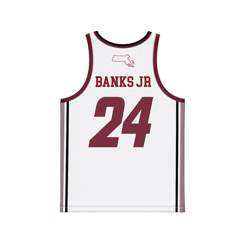 UMass - NCAA Men's Basketball : Marcus Banks Jr - White Basketball Jersey-1