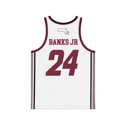 UMass - NCAA Men's Basketball : Marcus Banks Jr - White Basketball Jersey-1