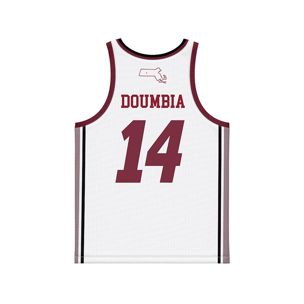 UMass - NCAA Men's Basketball : Amadou Doumbia - White Basketball Jersey-1