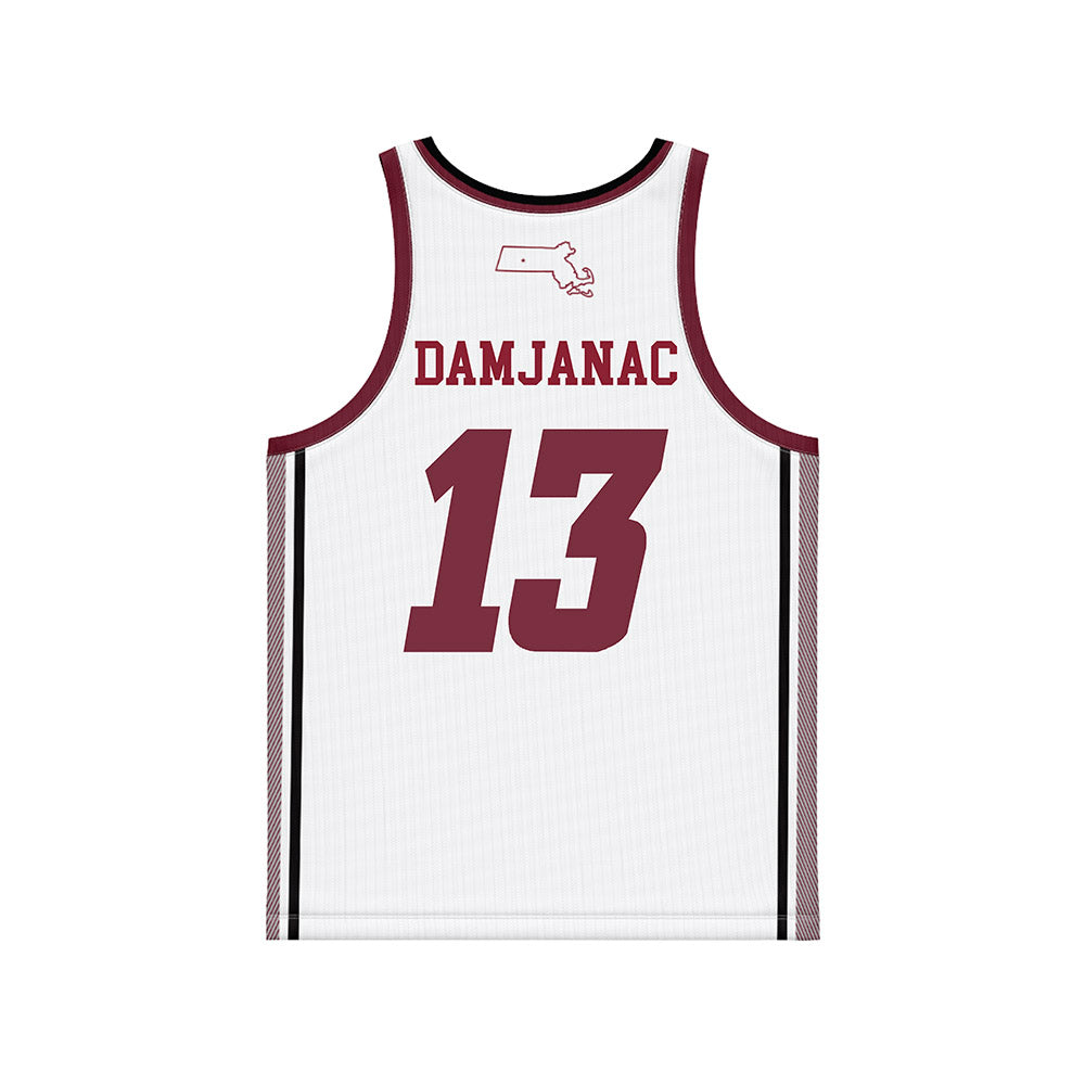 UMass - NCAA Men's Basketball : Luka Damjanac - White Basketball Jersey