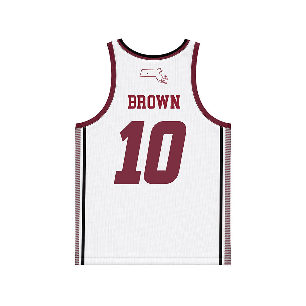 UMass - NCAA Men's Basketball : Donovan Brown - White Basketball Jersey-1