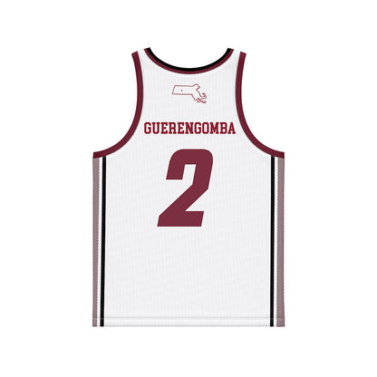 UMass - NCAA Men's Basketball : Nathan Guerengomba - White Basketball Jersey