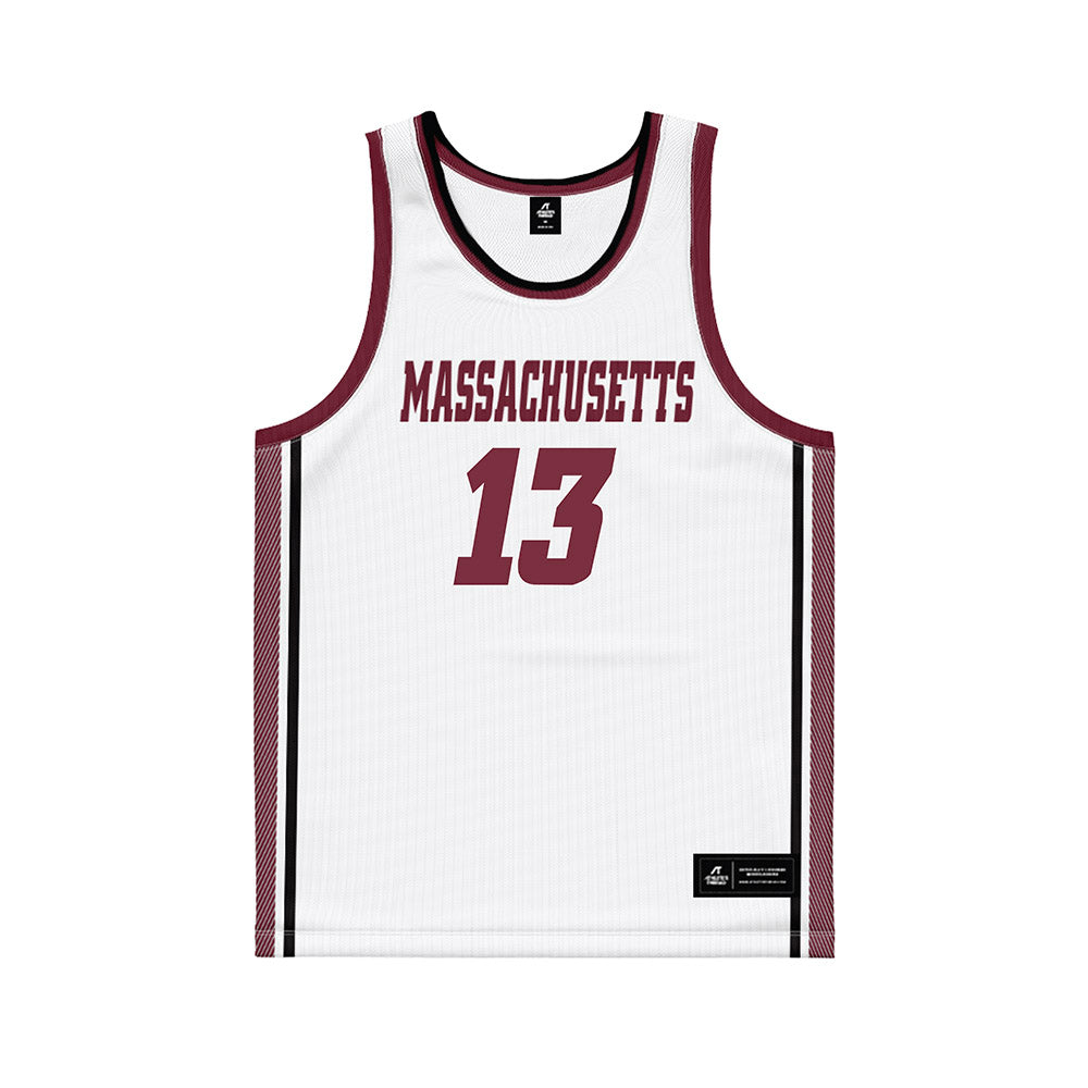 UMass - NCAA Men's Basketball : Luka Damjanac - White Basketball Jersey