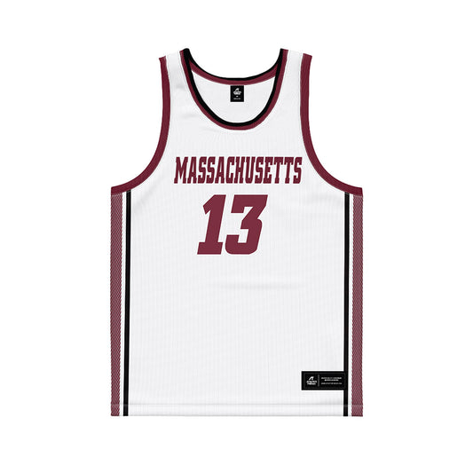 UMass - NCAA Men's Basketball : Luka Damjanac - White Basketball Jersey