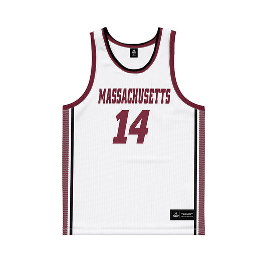 UMass - NCAA Men's Basketball : Amadou Doumbia - White Basketball Jersey-0