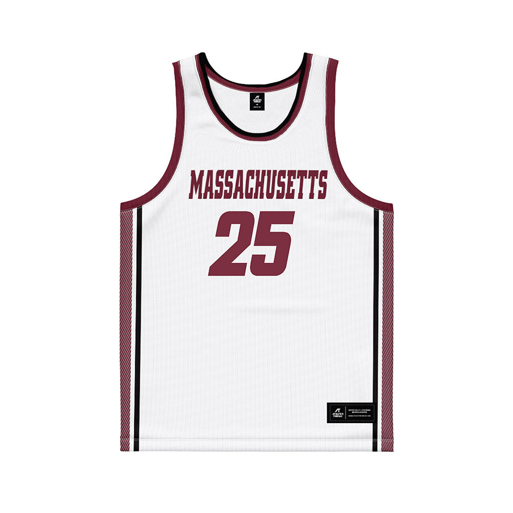UMass - NCAA Men's Basketball : Dimitri Clerc - White Basketball Jersey-0