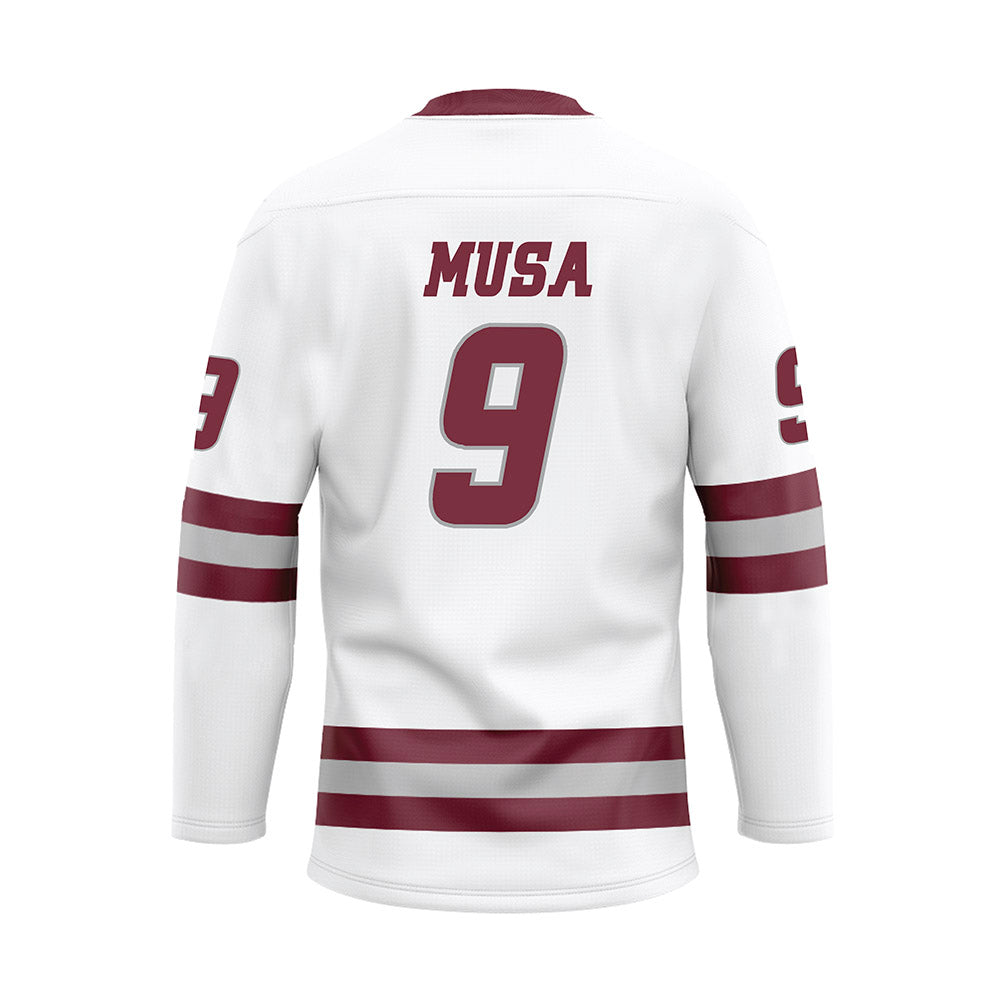 UMass - NCAA Men's Ice Hockey : Jack Musa - White Hockey Jersey
