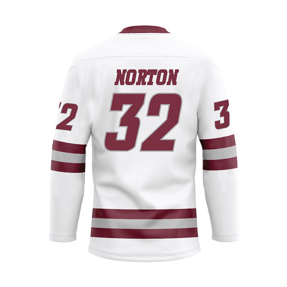 UMass - NCAA Men's Ice Hockey : James Norton - White Hockey Jersey