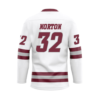 UMass - NCAA Men's Ice Hockey : James Norton - White Hockey Jersey