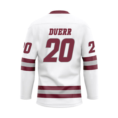 UMass - NCAA Men's Ice Hockey : James Duerr - White Hockey Jersey