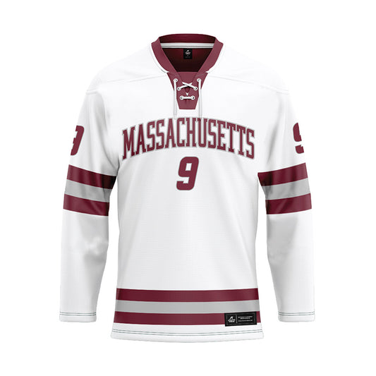 UMass - NCAA Men's Ice Hockey : Jack Musa - White Hockey Jersey