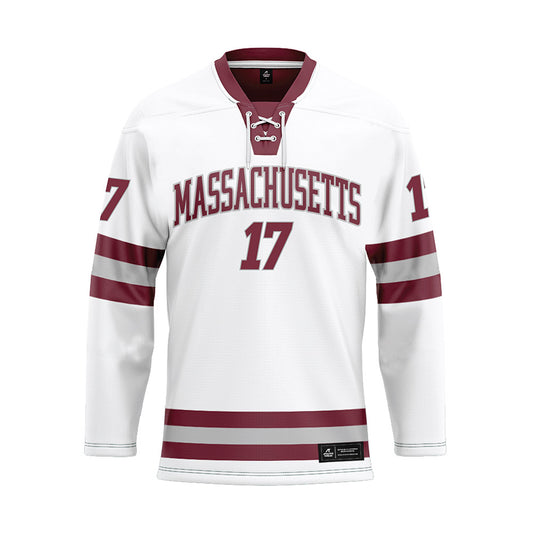 UMass - NCAA Men's Ice Hockey : Kenny Connors - White Hockey Jersey