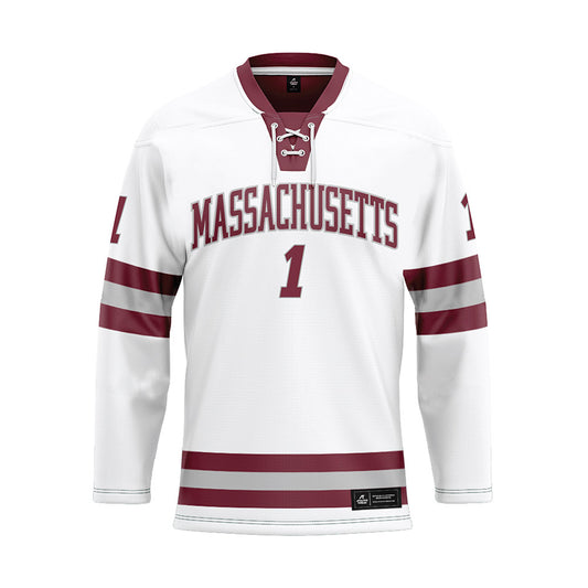 UMass - NCAA Men's Ice Hockey : Jackson Irving - White Hockey Jersey