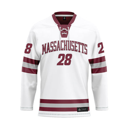 UMass - NCAA Men's Ice Hockey : Bo Cosman - White Hockey Jersey